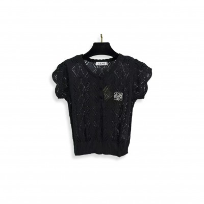 LOEWE KNITTED OPENWORK SHORT SLEEVE 